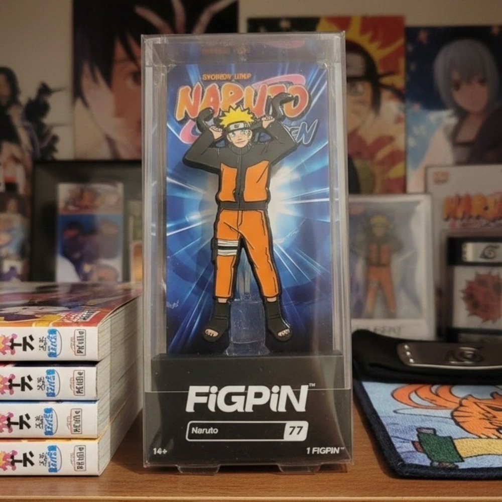 Naruto Shippuden Naruto Uzumaki‎ FiGPiN #77 Enamel Pin Collectible Case